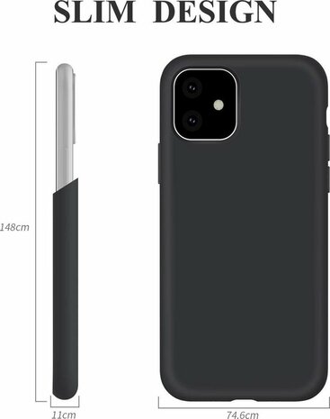 iPhone 11 - Combi Deal - Anti Shock Transparant - Back Cover Zwart &amp; Glas