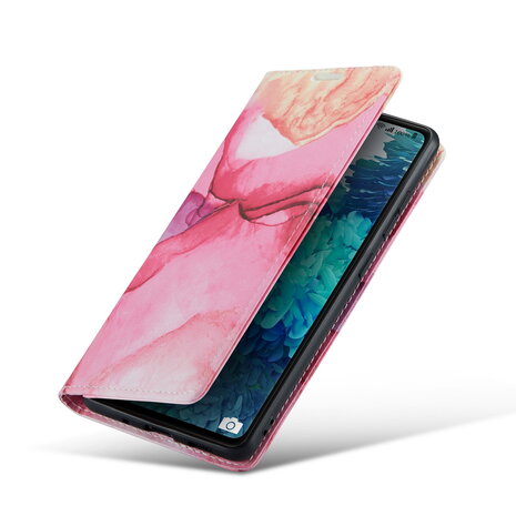 Samsung A14 Pink Rhodonite - Marmer Book Case
