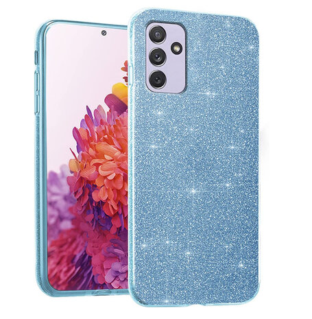 Samsung A55 - Glitter Back Cover - Blauw