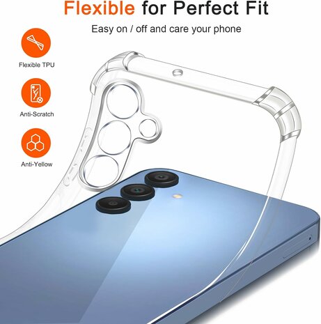 Samsung Galaxy A56 - Transparant - Anti Shock &amp; 2x Glas