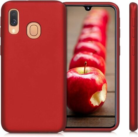 Samsung A40 - Siliconen Back Cover - Rood