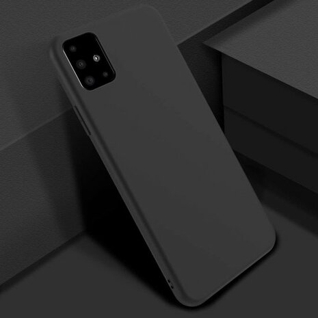 Samsung A51 - Siliconen Back Cover - Zwart