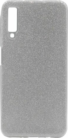Samsung A7 2018 - Siliconen - Glitter Back Cover - Zilver