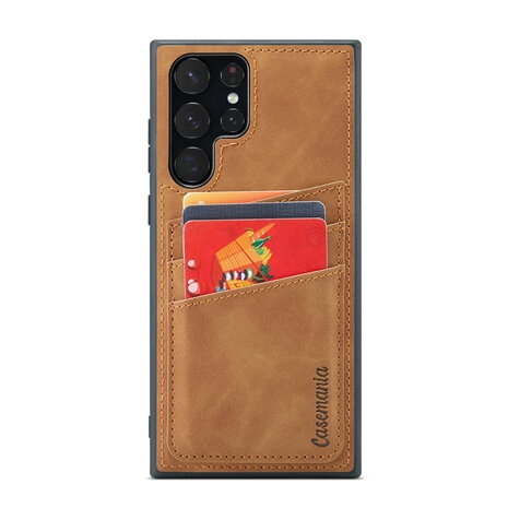 Samsung S24 Ultra - Back Cover met Kaarthouder - Sienna Brown