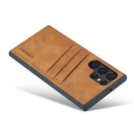 Samsung S24 Ultra - Back Cover met Kaarthouder - Sienna Brown