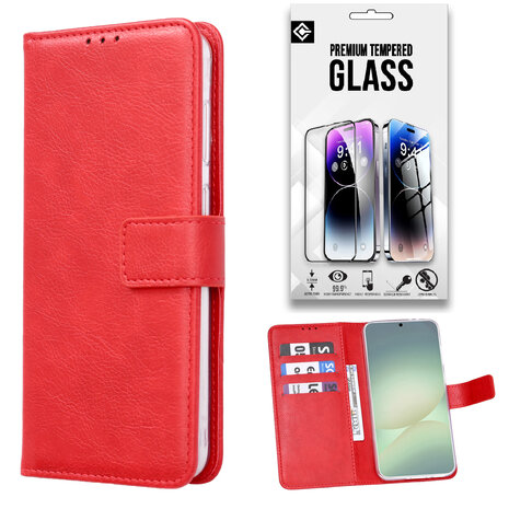 Moto G32 - Book Case &amp; Glas - Rood