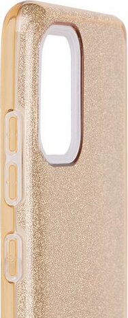 Samsung A51 - Siliconen - Glitter Back Cover - Goud