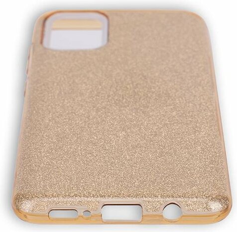 Samsung A51 - Siliconen - Glitter Back Cover - Goud