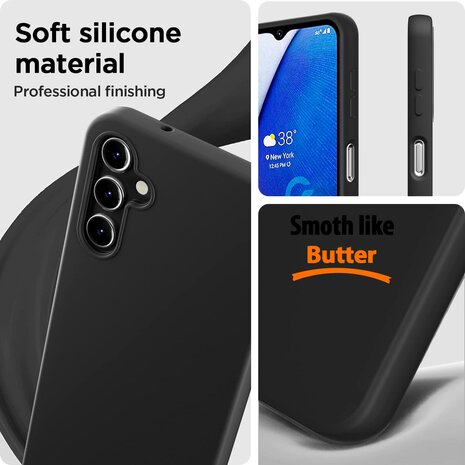 A14 - Back Cover &amp; 2x Glas - Zwart