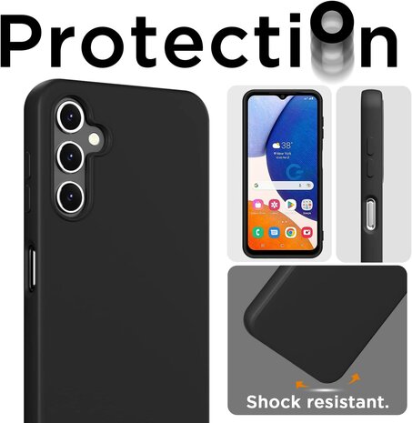 A14 - Back Cover &amp; 2x Glas - Zwart