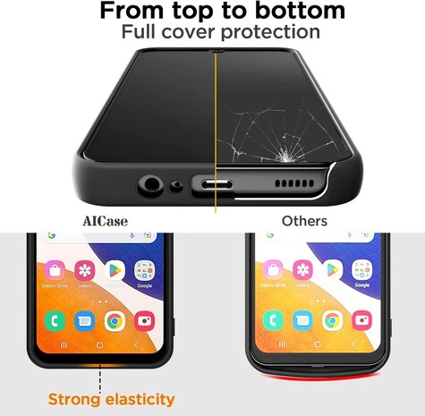 A14 - Back Cover &amp; 2x Glas - Zwart