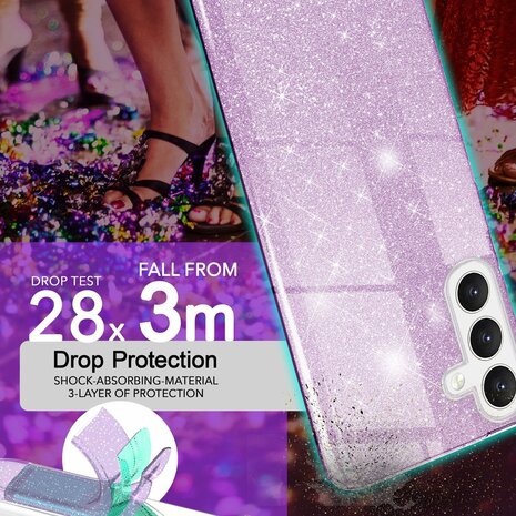 Samsung Galaxy A56 - Paars - Glitter Back Cover
