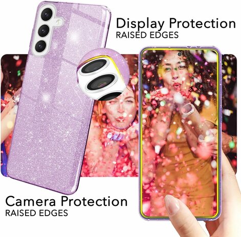 Samsung Galaxy A56 - Paars - Glitter Back Cover