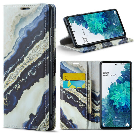 Samsung A14 Blue Paraiba - Marmer Book Case