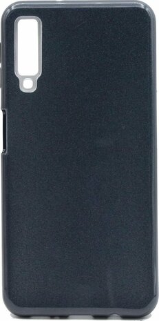 Samsung A7 2018 - Siliconen - Glitter Back Cover - Zwart