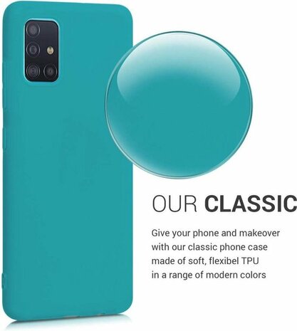 Samsung A51 - Siliconen Back Cover - Turquoise