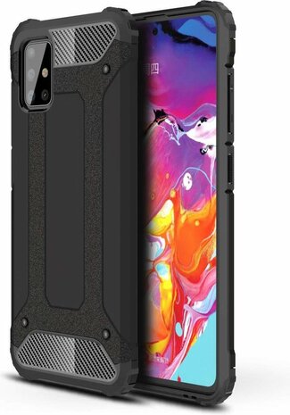 Samsung A51 - Anti Shock Hybrid Armor Case - Zwart