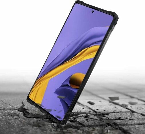 Samsung A51 - Anti Shock Hybrid Armor Case - Zwart
