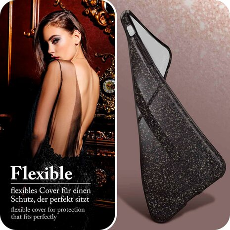 Samsung S24 Ultra - Glitter Back Cover - Zwart