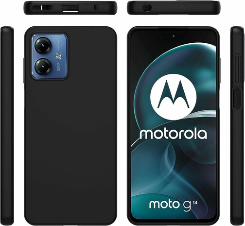 Moto G14 - Siliconen Back Cover - Zwart