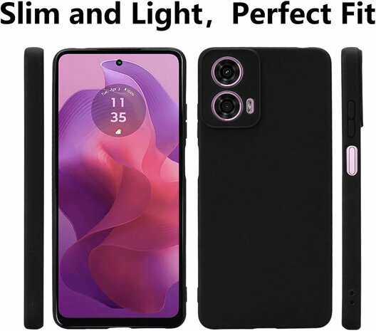 Moto G04 &amp; G24 - Siliconen Back Cover - Zwart
