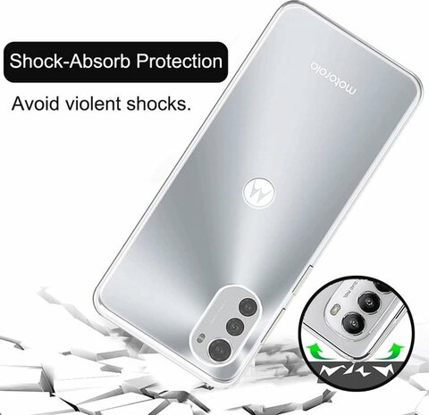 Moto E32 &amp; E32S - Back Cover &amp; 2x Glas - Transparant