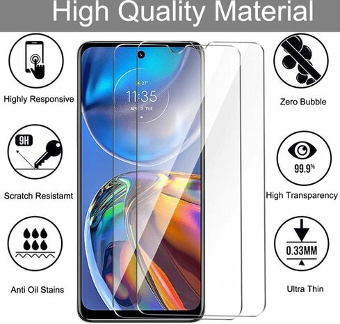 Moto E32 &amp; E32S - Back Cover &amp; 2x Glas - Transparant