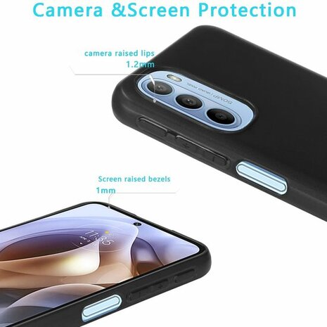 Moto G51 - Siliconen Back Cover - Zwart