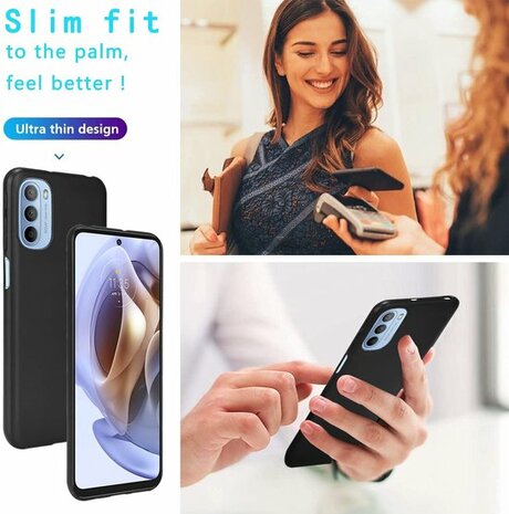 Moto G51 - Siliconen Back Cover - Zwart