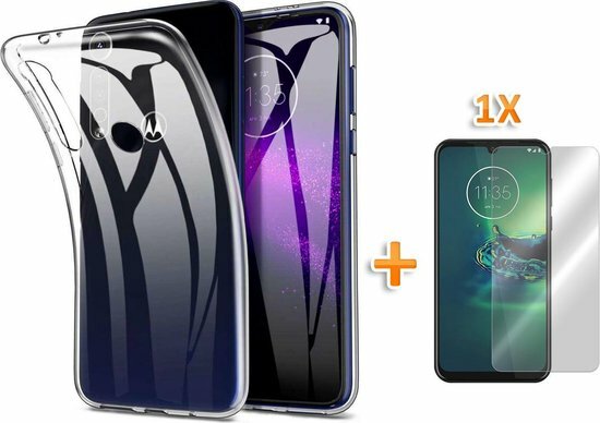 Moto G8 Plus - Back Cover &amp; Glas - Transparant