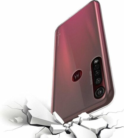Moto G8 Plus - Back Cover &amp; Glas - Transparant