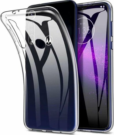 Moto G8 Plus - Back Cover &amp; Glas - Transparant