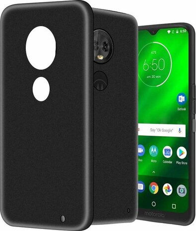 Moto G7 Plus - Back Cover &amp; Glas - Zwart