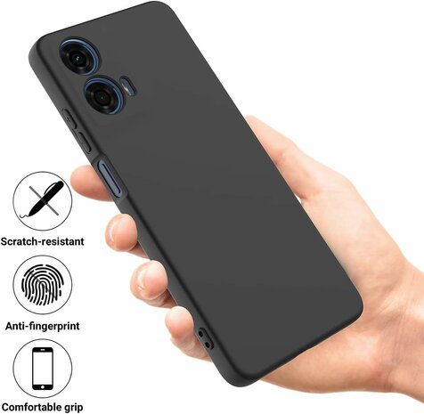 Moto G04 - Siliconen Back Cover - Zwart