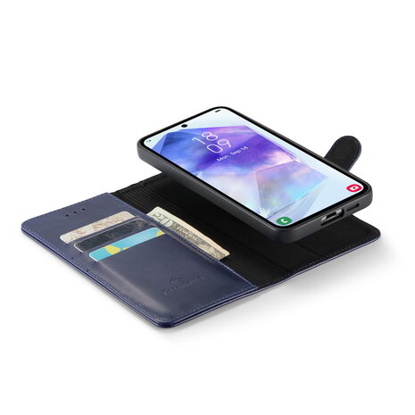 Samsung A55 - Navy Blue - Leather Book Case