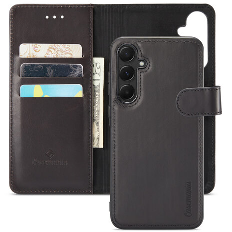 Samsung A55 - Charcoal Gray - Leather Book Case