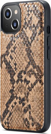 iPhone 13 Beige - 2 in 1 Slangen Book Case