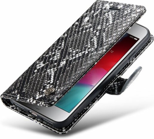 iPhone SE 2020 Zwart - Slangen Book Case