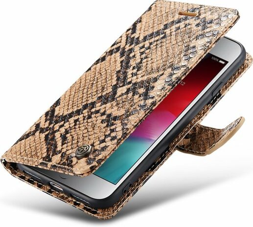 iPhone SE 2020 Beige - Slangen Book Case