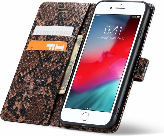 iPhone SE 2020 Bruin - Slangen Book Case