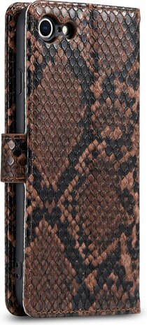 iPhone SE 2020 Bruin - Slangen Book Case
