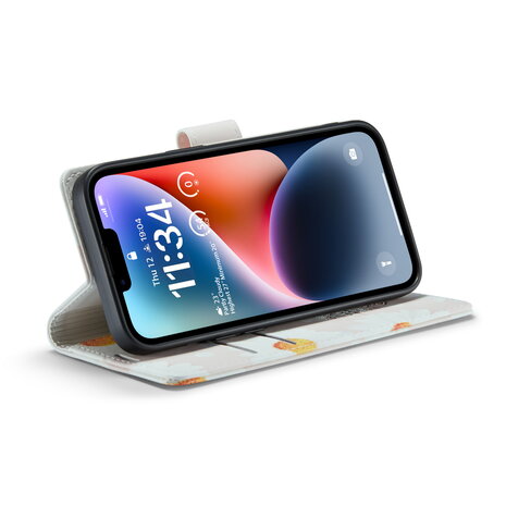 iPhone 14 Plus met Daisy Print - Book Case