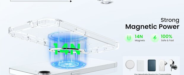 iPhone 16e Transparant - Magsafe Anti Shock