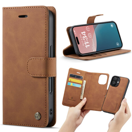 iPhone 16 - Sienna Brown - 2 in 1 Book Case