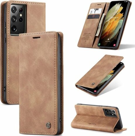 Samsung S21 Ultra Sienna Brown - Book Case