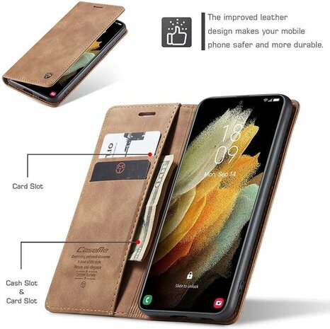 Samsung S21 Ultra Sienna Brown - Book Case