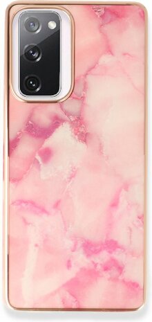 Samsung S20 FE - Marmer Back Cover - Roze