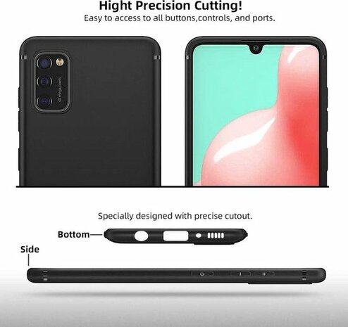 Samsung A41 - Siliconen Back Cover - Zwart