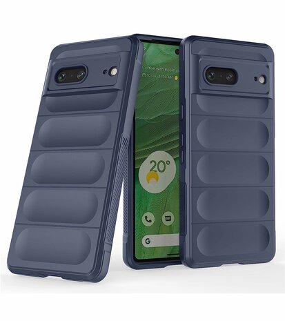 Pixel 7A Donker Blauw - Schok Bestendig - Siliconen Back Cover