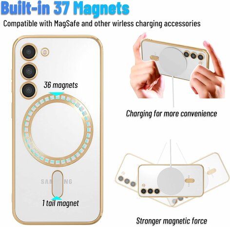 Samsung S23 FE Goud - TPU Back Cover - Geschikt voor Magsafe